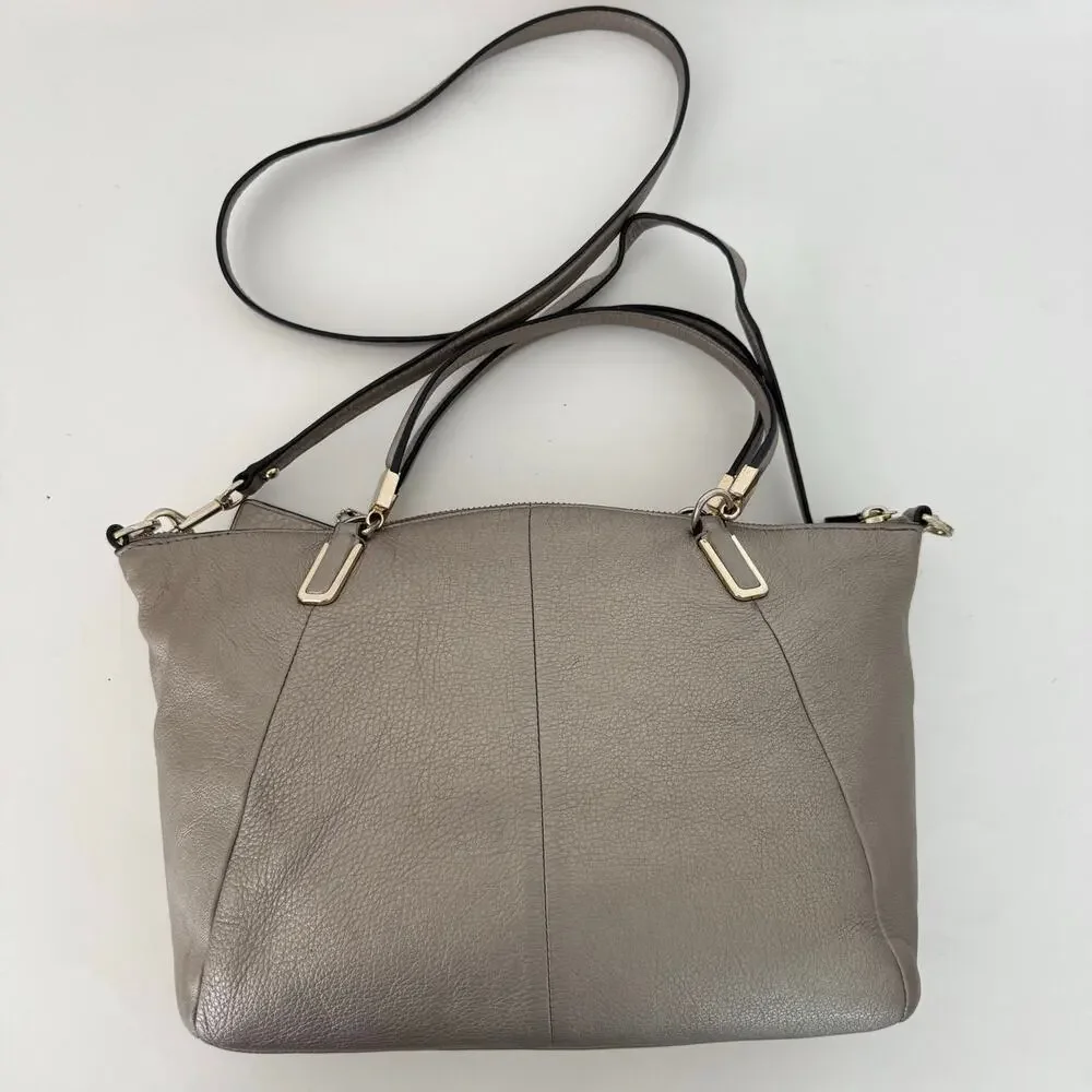 Coach Kelsey Metallic Pebble Leather Crossbody Satchel Bag F34493